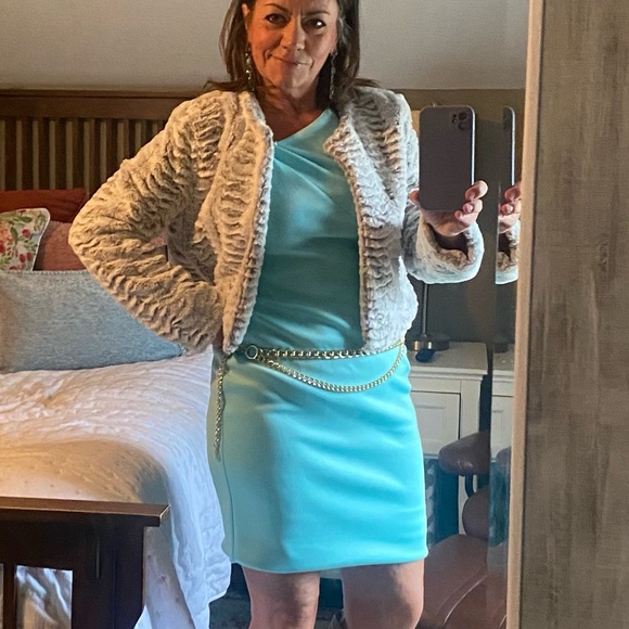 Faux Fur Planet Gold Cropped Jacket - Picture 2 of 5